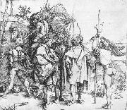 Albrecht Durer Five Lansquenets and an Oriental on Horseback oil painting reproduction